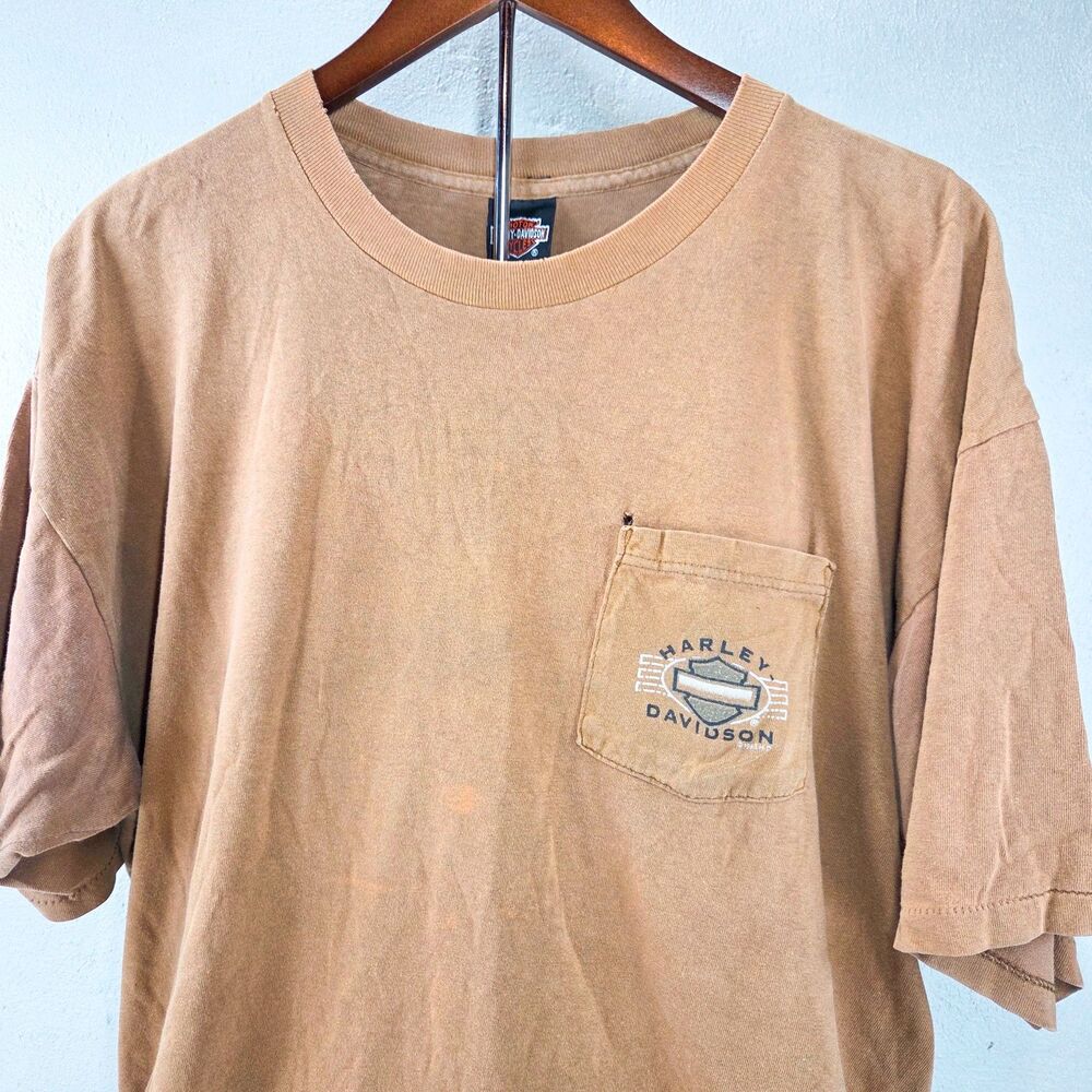 Vintage 1995 Harley Davidson Daytona Beach Pocket Single Stitch Shirt Sz L